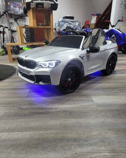 BMW M5 Kids Ride on Electric Car 12v With leather Seats and Eva Wheels - Littletrax Kids Electric Bikes