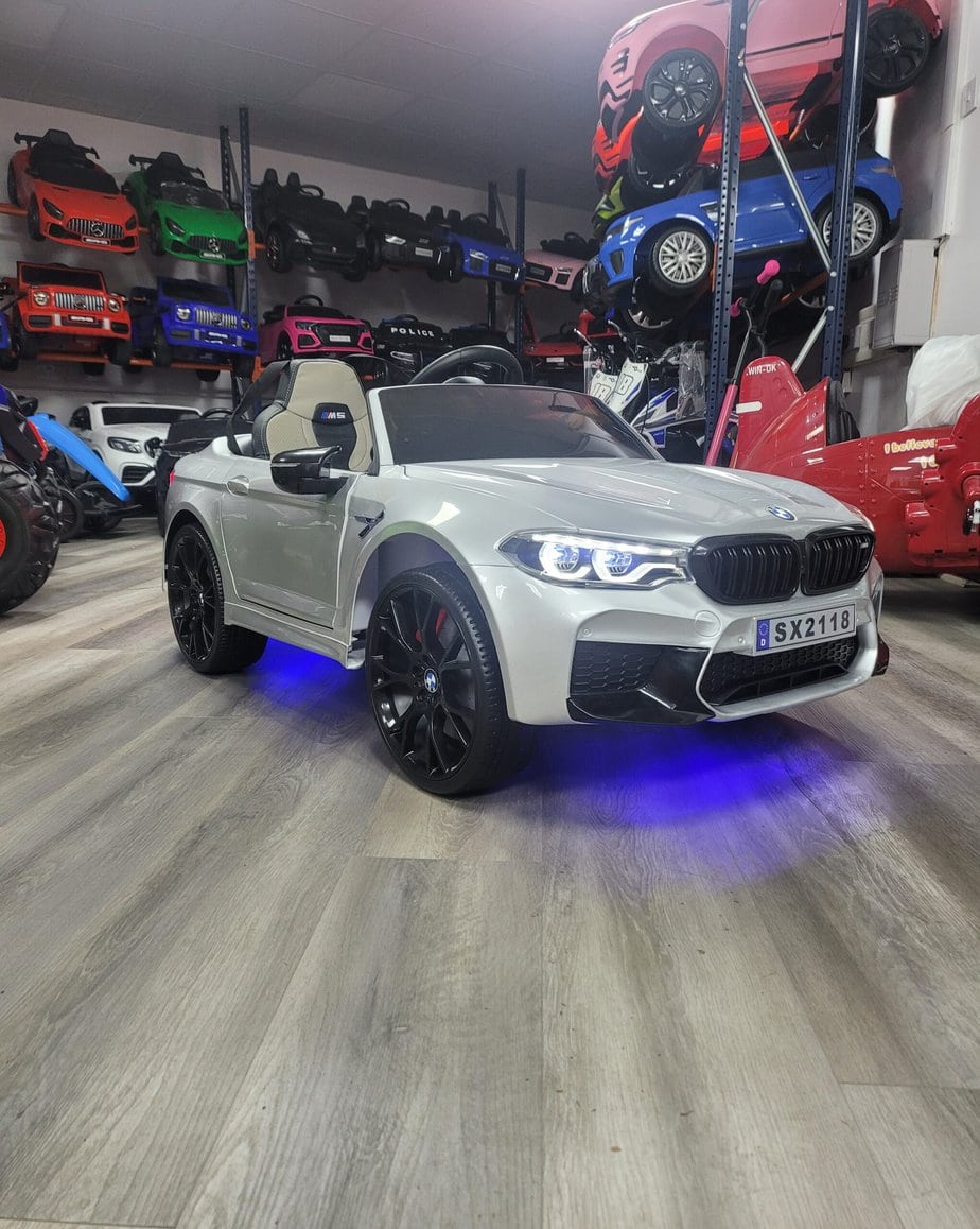 BMW M5 Kids Ride on Electric Car 12v With leather Seats and Eva Wheels - Littletrax Kids Electric Bikes