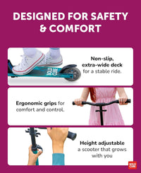 Fuchsia - Deluxe 2 Wheel Scooter