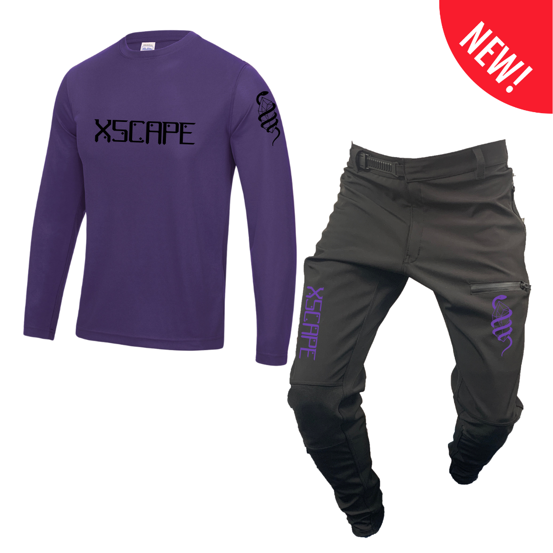 X5CAPE Rebellion Long Sleeve Mountain Bike Race Kit - Black & Purple