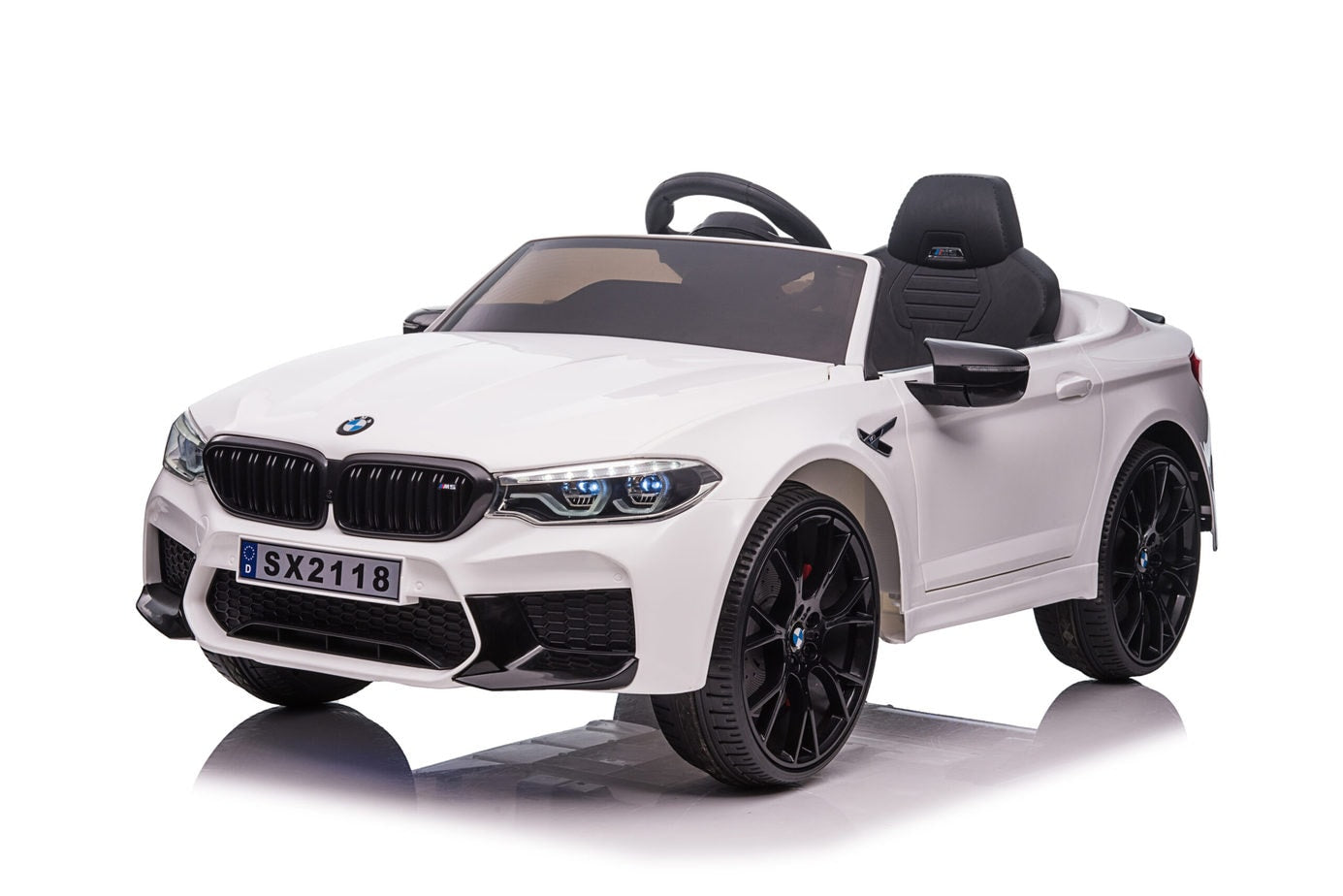 BMW M5 Kids Ride on Electric Car 12v With leather Seats and Eva Wheels - Littletrax Kids Electric Bikes