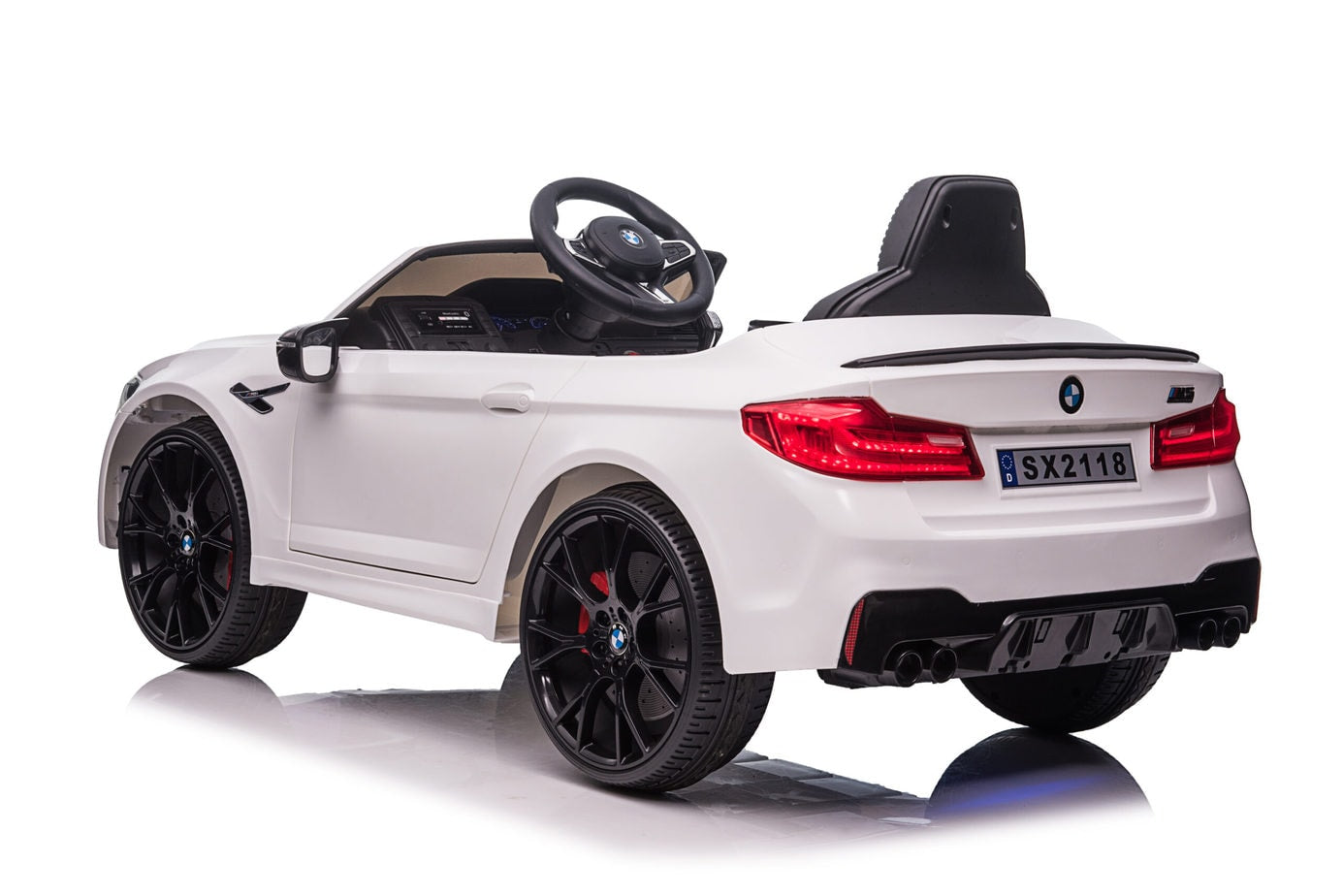 BMW M5 Kids Ride on Electric Car 12v With leather Seats and Eva Wheels - Littletrax Kids Electric Bikes