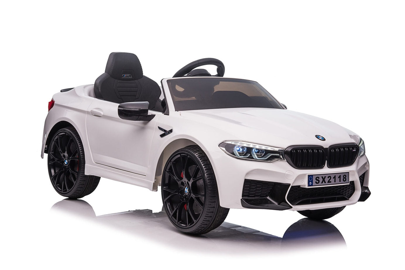 BMW M5 Kids Ride on Electric Car 12v With leather Seats and Eva Wheels - Littletrax Kids Electric Bikes