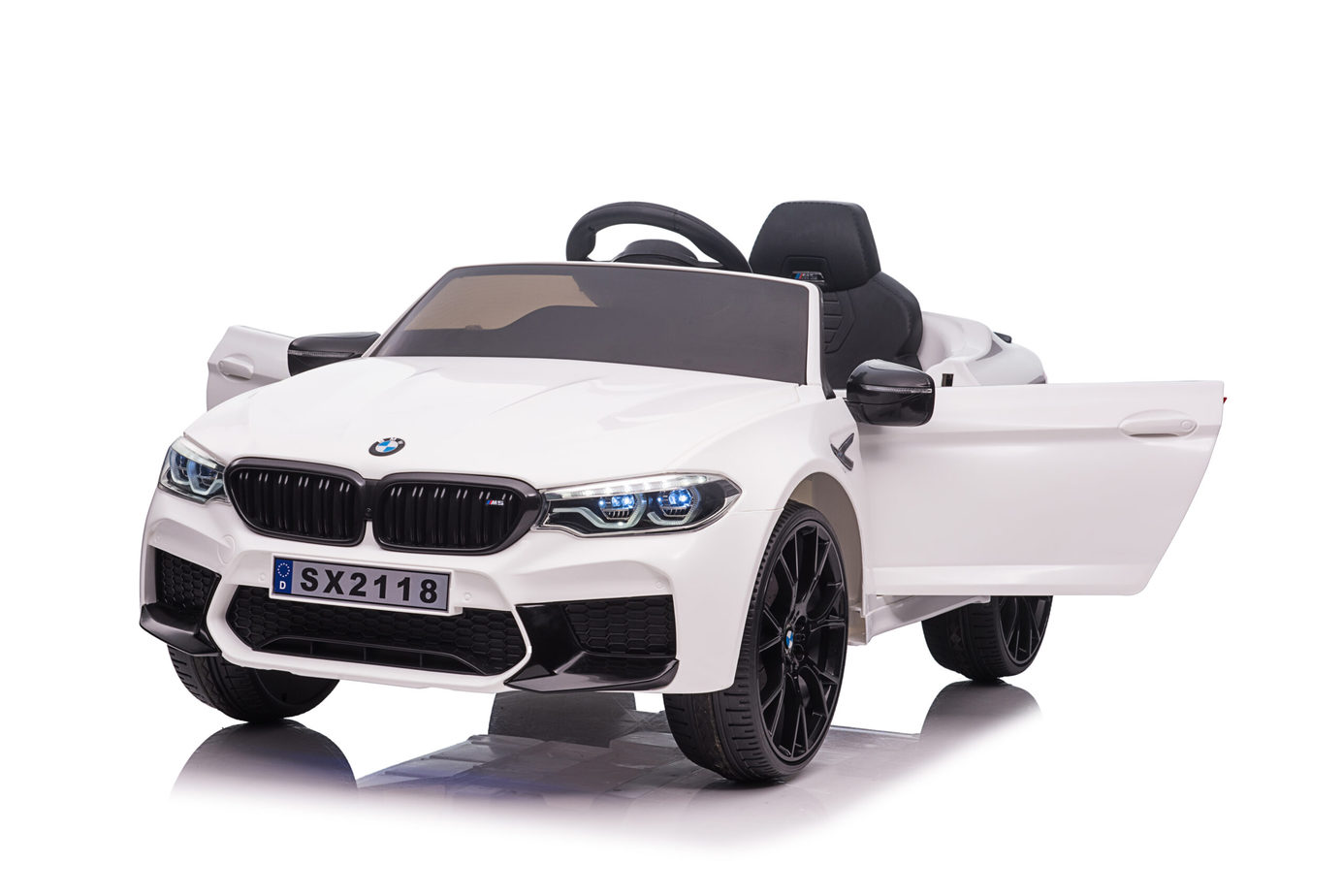 BMW M5 Kids Ride on Electric Car 12v With leather Seats and Eva Wheels - Littletrax Kids Electric Bikes