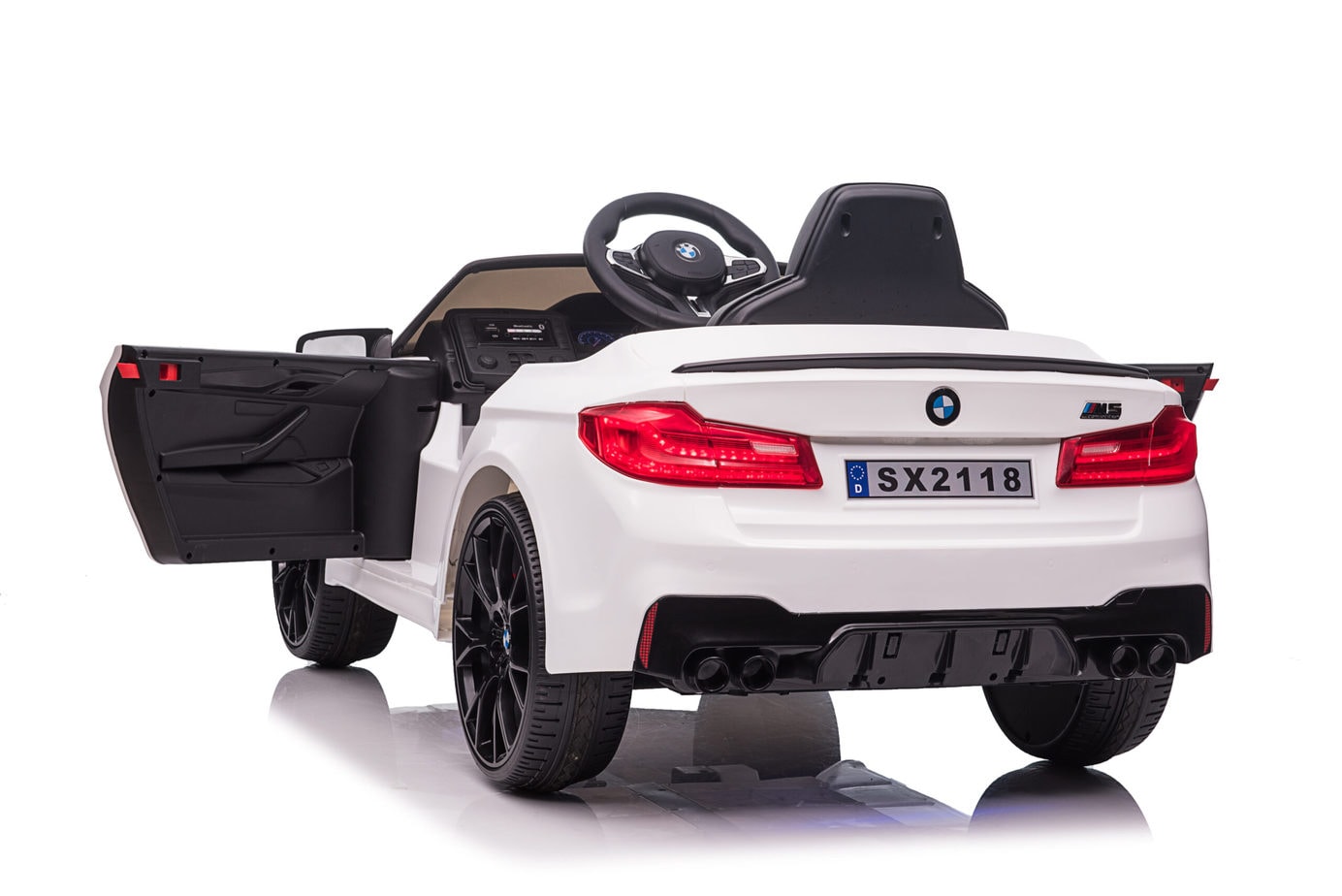 BMW M5 Kids Ride on Electric Car 12v With leather Seats and Eva Wheels - Littletrax Kids Electric Bikes