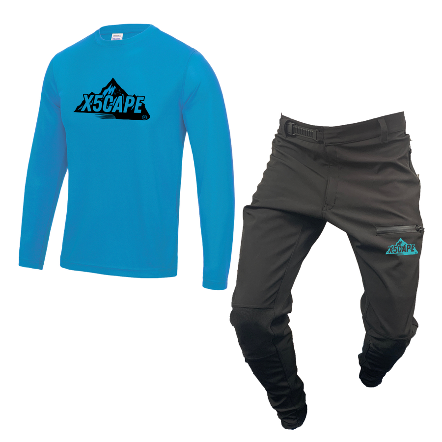 X5CAPE Rebellion Long Sleeve Mountain Bike Race Kit - Black & Sapphire
