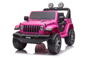 Kids ride-on Jeep Wrangler Rubicon 12v with Leather Seats and Eva Wheels