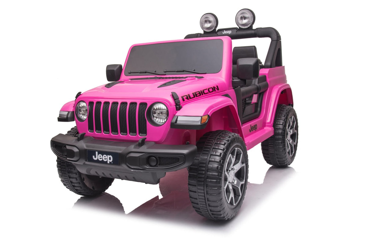 Kids ride-on Jeep Wrangler Rubicon 12v with Leather Seats and Eva Wheels