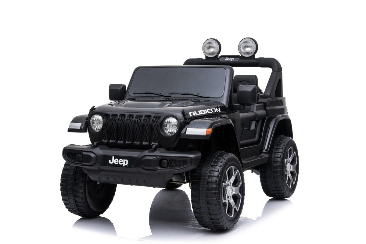 Kids ride-on Jeep Wrangler Rubicon 12v with Leather Seats and Eva Wheels