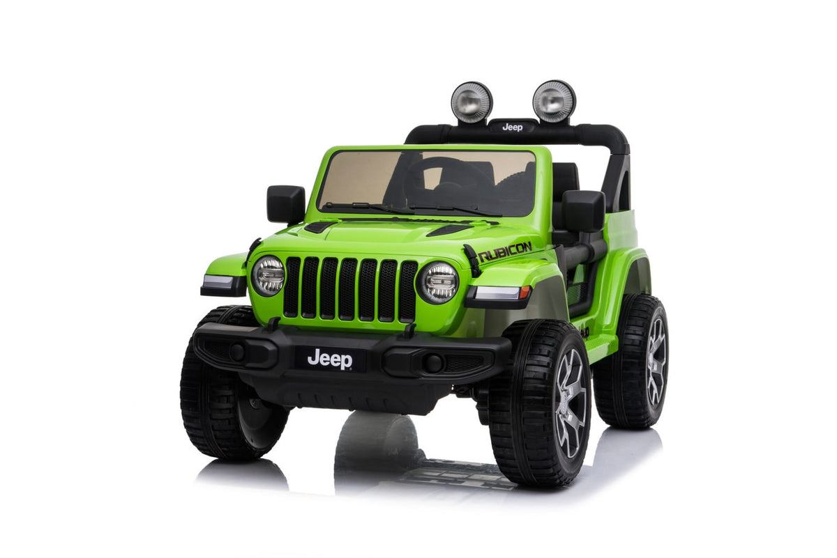 Kids ride-on Jeep Wrangler Rubicon 12v with Leather Seats and Eva Wheels