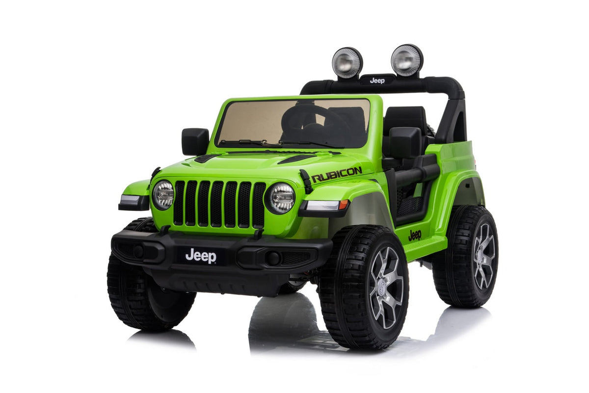 Kids ride-on Jeep Wrangler Rubicon 12v with Leather Seats and Eva Wheels