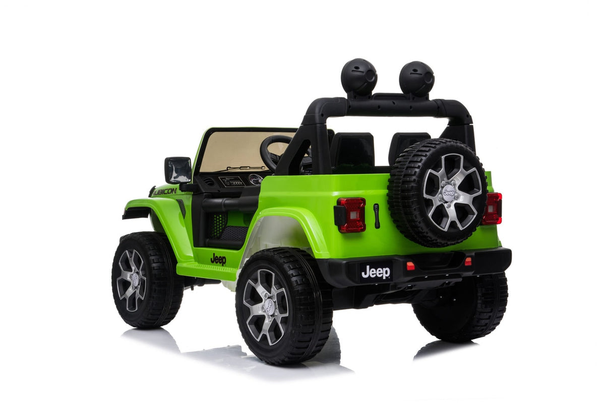 Kids ride-on Jeep Wrangler Rubicon 12v with Leather Seats and Eva Wheels