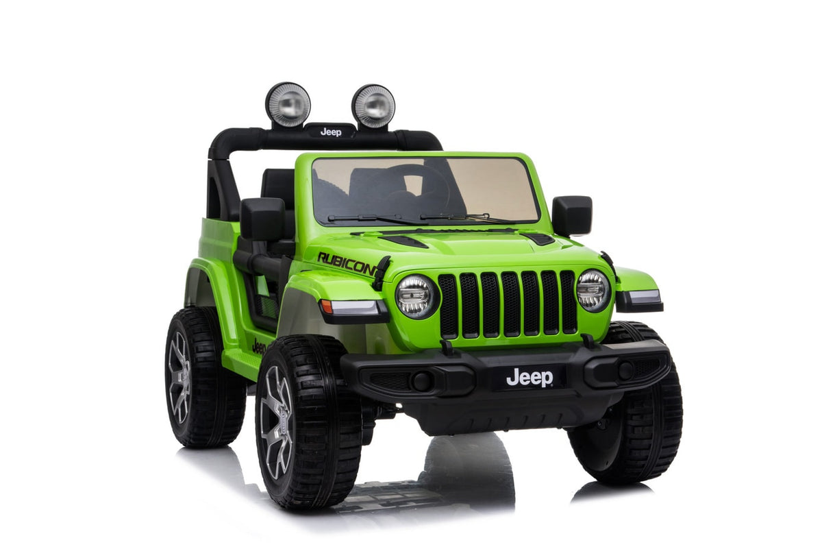 Kids ride-on Jeep Wrangler Rubicon 12v with Leather Seats and Eva Wheels