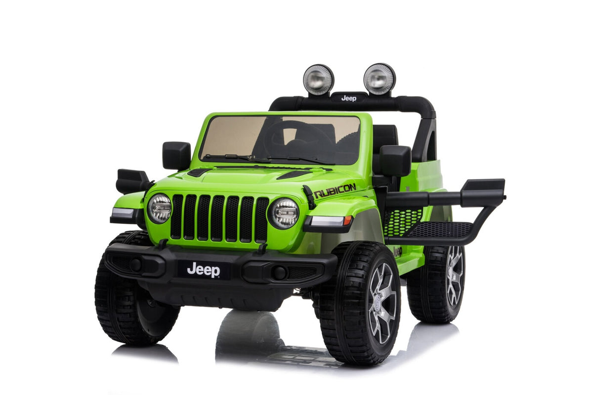 Kids ride-on Jeep Wrangler Rubicon 12v with Leather Seats and Eva Wheels