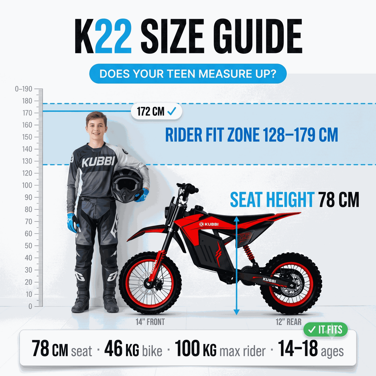 Kubbi K22 Electric Dirt Bike for Teenagers
