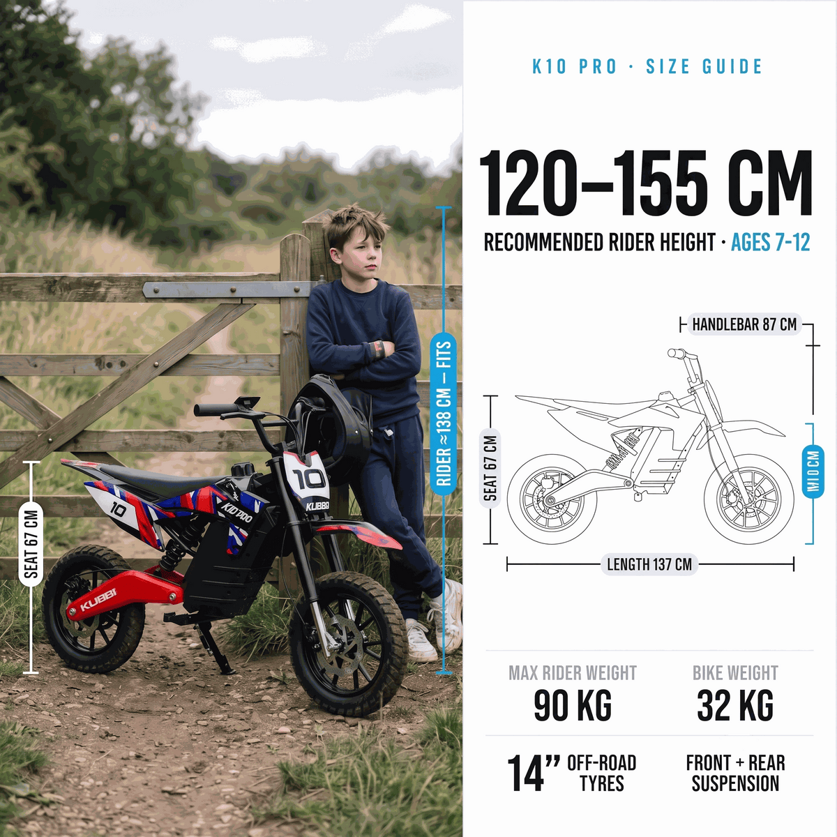 Kubbi K10 Pro Electric Dirt Bike for Teens