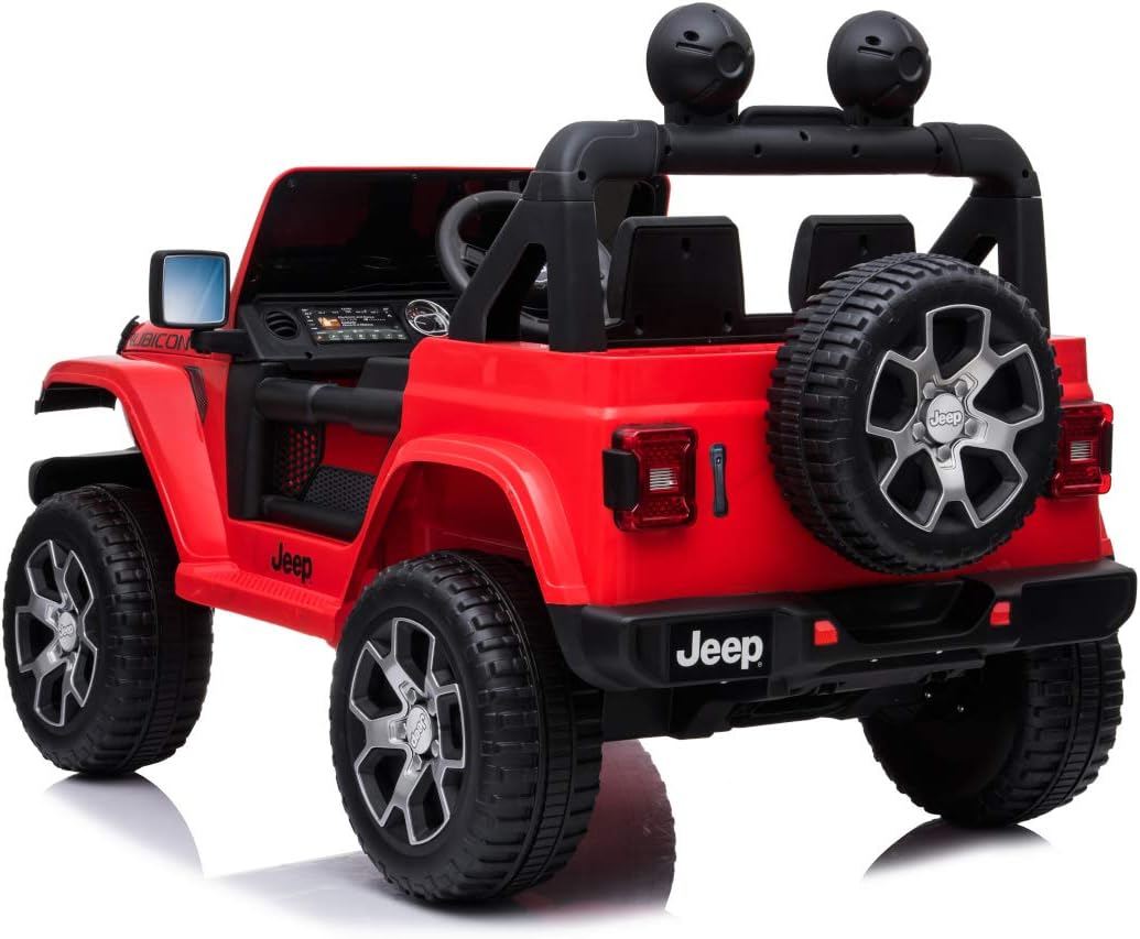 Kids ride-on Jeep Wrangler Rubicon 12v with Leather Seats and Eva Wheels
