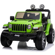 Kids ride-on Jeep Wrangler Rubicon 12v with Leather Seats and Eva Wheels