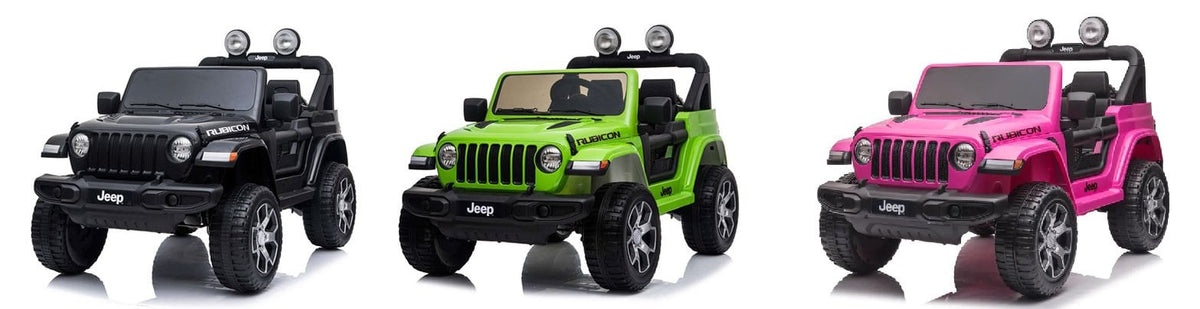 Kids ride-on Jeep Wrangler Rubicon 12v with Leather Seats and Eva Wheels