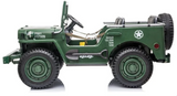 Willys Jeep 4WD 3 seater kids ride on car - Army Green - MotoX1 Motocross ATV 