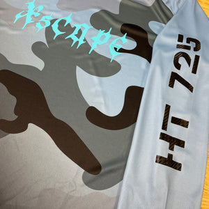 X5CAPE Airforce Blue Camo Fade Jersey Race Kit
