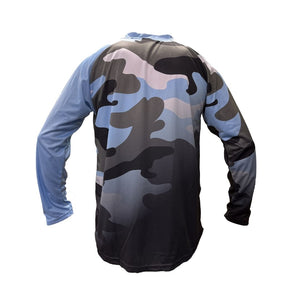X5CAPE Airforce Blue Camo Fade Jersey Race Kit