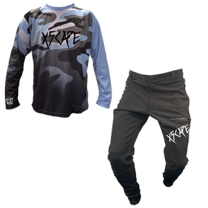 X5CAPE Airforce Blue Camo Fade Jersey Race Kit