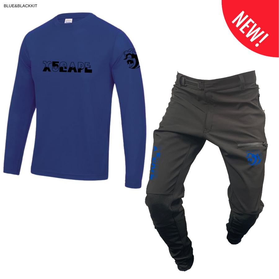 X5CAPE Rebellion Long Sleeve Mountain Bike Race Kit - Black & Blue