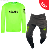 X5CAPE Rebellion Long Sleeve Mountain Bike Race Kit - Black & Electric Green