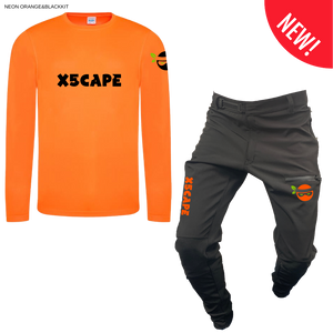 X5CAPE Rebellion Long Sleeve Mountain Bike Race Kit - Black & Electric Orange