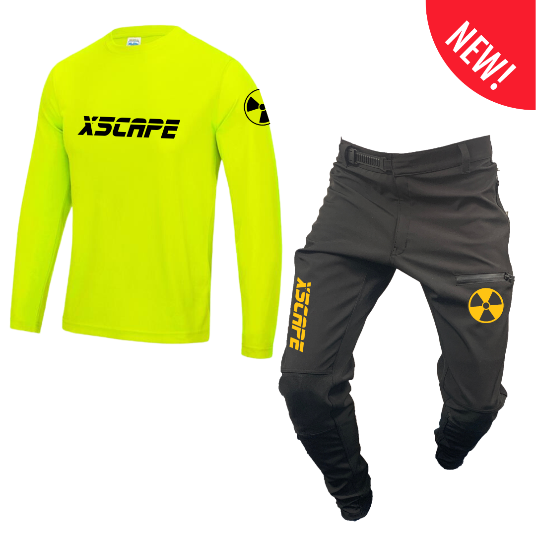 X5CAPE Rebellion Long Sleeve Mountain Bike Race Kit - Black & Electric Yellow