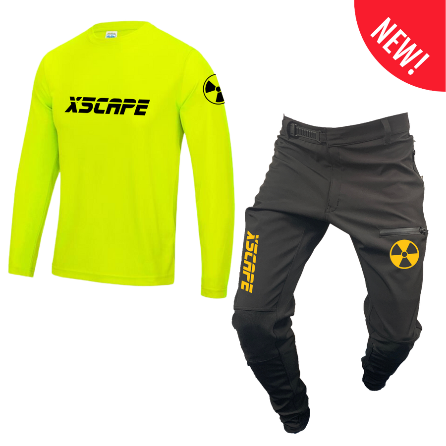 X5CAPE Rebellion Long Sleeve Mountain Bike Race Kit - Black & Electric Yellow