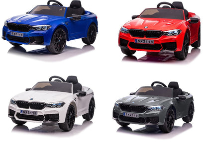 BMW M5 Kids Ride on Electric Car 12v With leather Seats and Eva Wheels - Littletrax Kids Electric Bikes