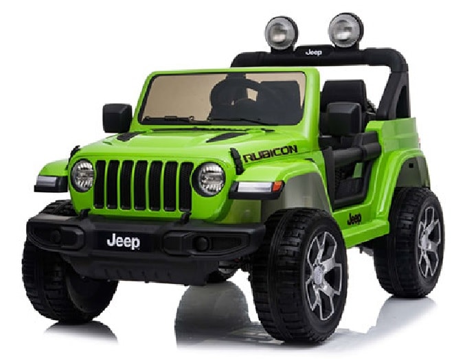 Kids ride-on Jeep Wrangler Rubicon 12v with Leather Seats and Eva Wheels