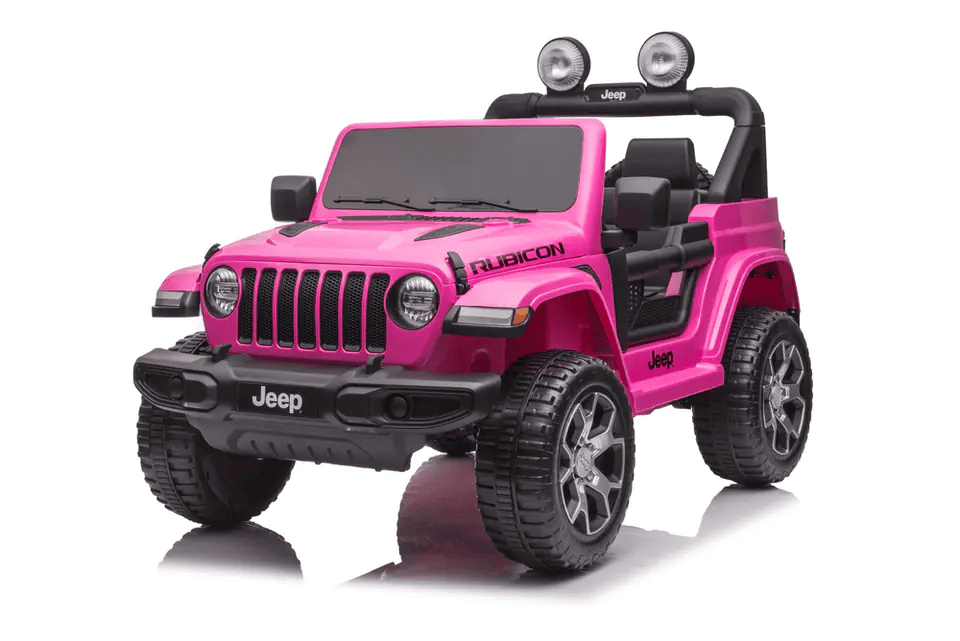 Kids ride-on Jeep Wrangler Rubicon 12v with Leather Seats and Eva Wheels