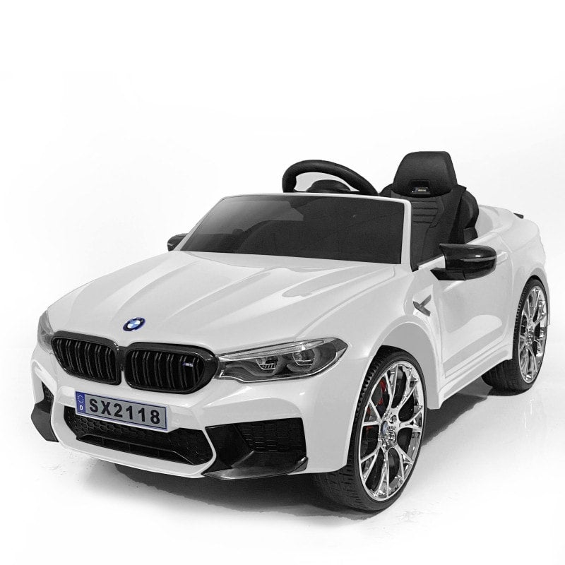 BMW M5 Kids Ride on Electric Car 12v With leather Seats and Eva Wheels - Littletrax Kids Electric Bikes