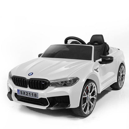 BMW M5 Kids Ride on Electric Car 12v With leather Seats and Eva Wheels - Littletrax Kids Electric Bikes