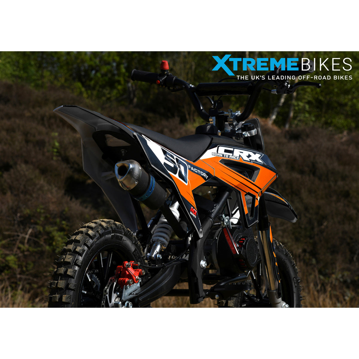 MX1 XTM CRX 50cc Dirt Bike 10/10" Hydraulic Suspension