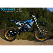 MX1 XTM MXPRO 60V 2000W Lithium Electric Dirt Bike Big 14/12" Gold Wheel