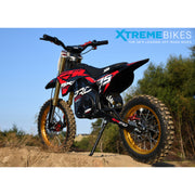 MX1 XTM MXPRO 48V 2000W Lithium Electric Dirt Bike Big 14/12" Gold Wheel