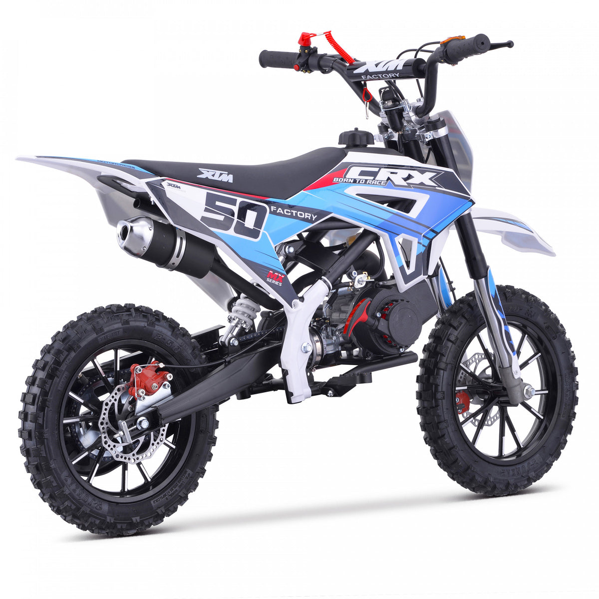 MX1 XTM CRX 50cc Dirt Bike 10/10" Hydraulic Suspension