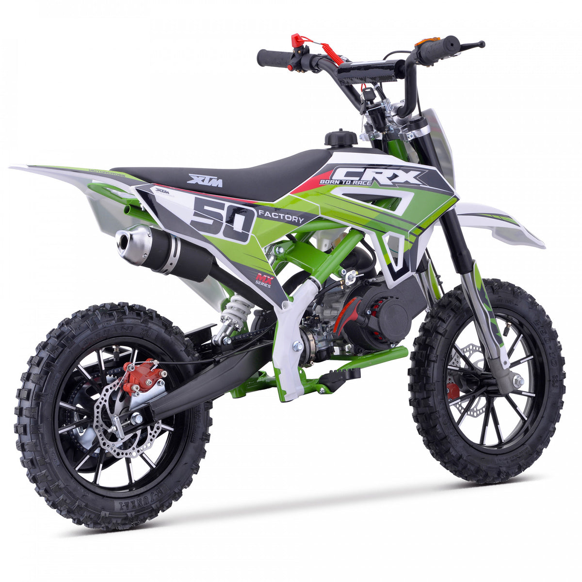 MX1 XTM CRX 50cc Dirt Bike 10/10" Hydraulic Suspension