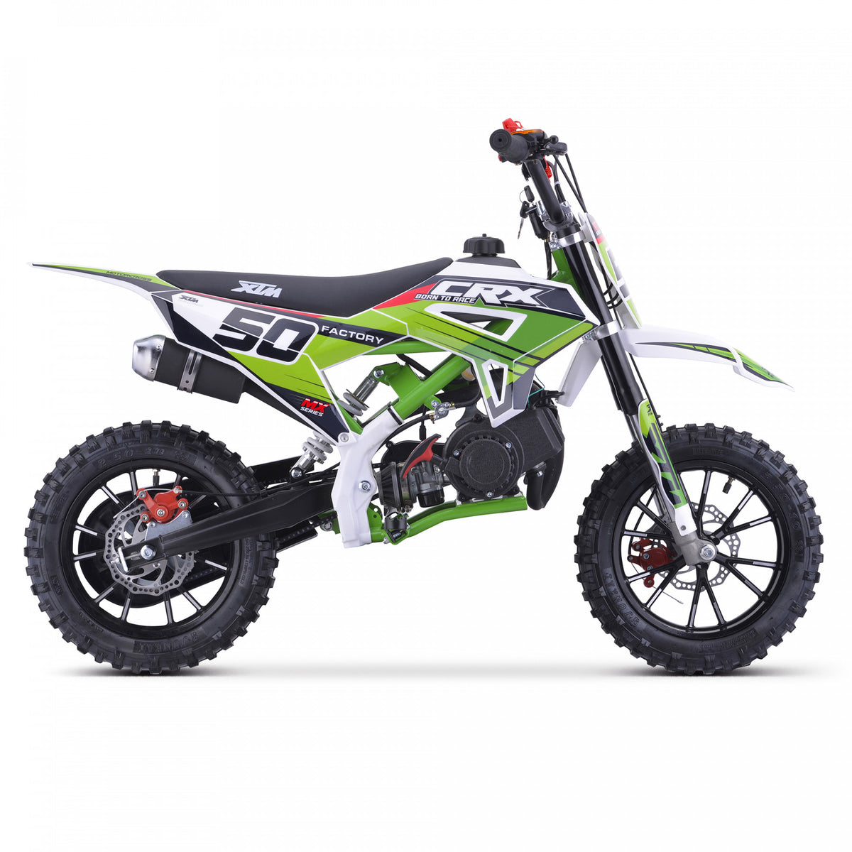 MX1 XTM CRX 50cc Dirt Bike 10/10" Hydraulic Suspension