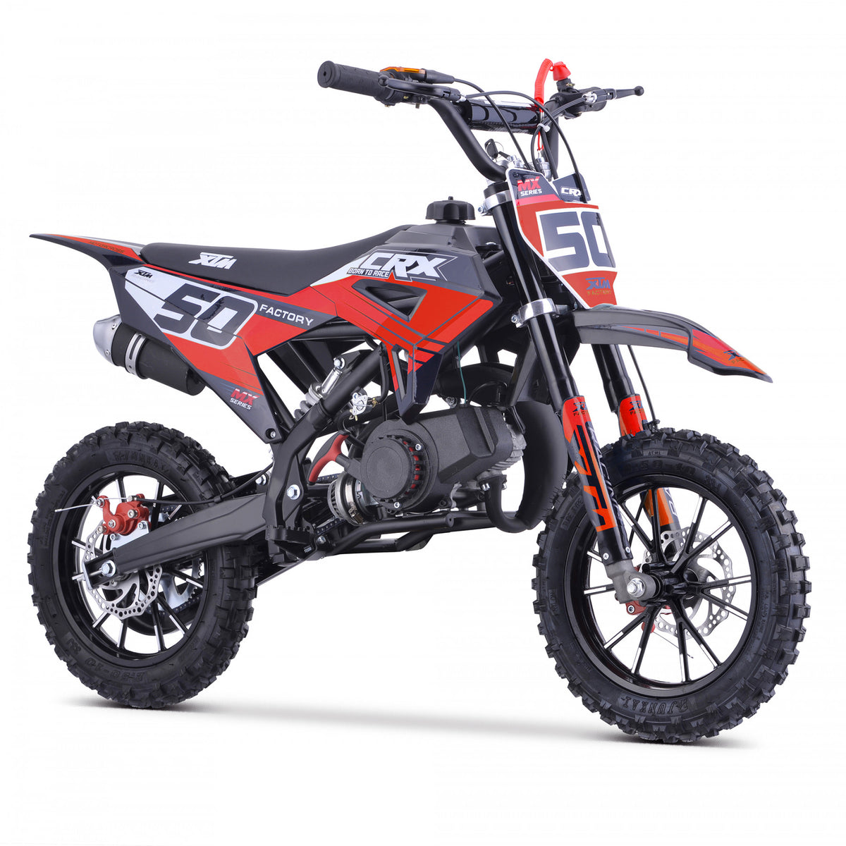 MX1 XTM CRX 50cc Dirt Bike 10/10" Hydraulic Suspension