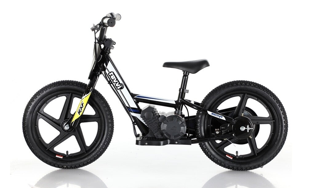 JULY PRE ORDER - Revvi Junior 16” Electric bike (Big wheel) WHITE - MotoX1 Motocross ATV 