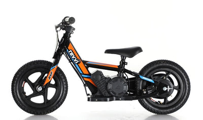JULY PRE ORDER - Revvi 12” Kids Electric Bike - Orange - MotoX1 Motocross ATV 