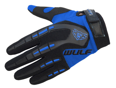 BLUE - WULFSPORT Cub Attack Kids Junior Motorbike Motocross Gloves - MotoX1 Motocross ATV 