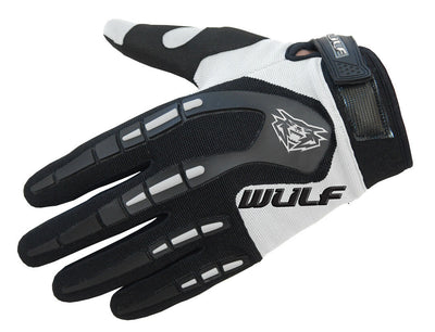 WHITE - WULFSPORT Cub Attack Kids Junior Motorbike Motocross Gloves - MotoX1 Motocross ATV 